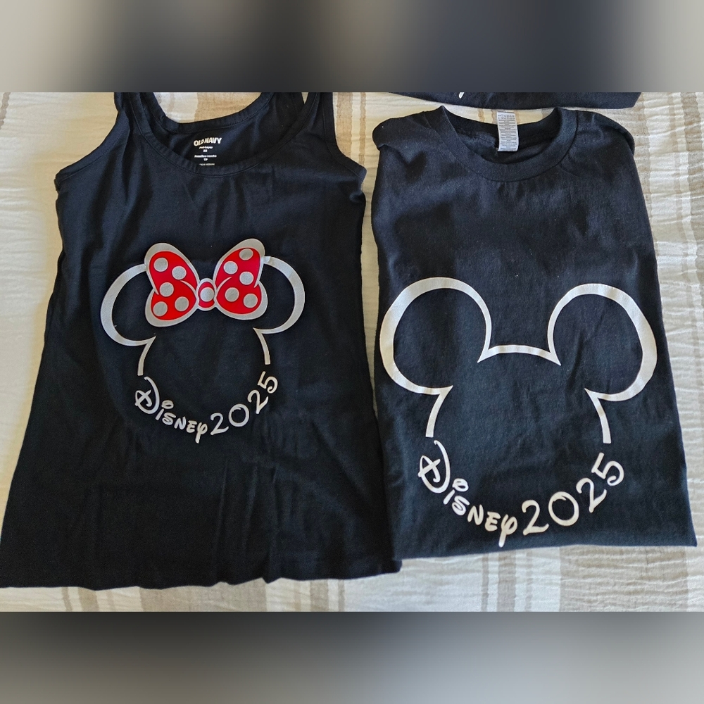Disney Black Tank Top with Red and White Minnie Design